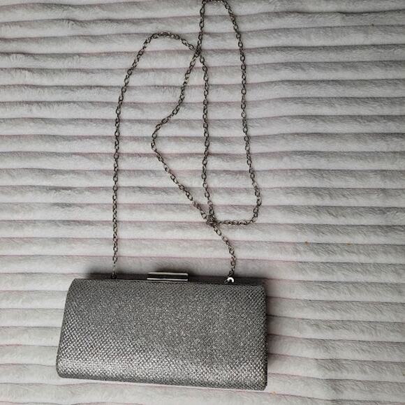 Lulu Townsend Silver Bling Purse with Chain Strap & Clasp | Vintage Style - Picture 3 of 7
